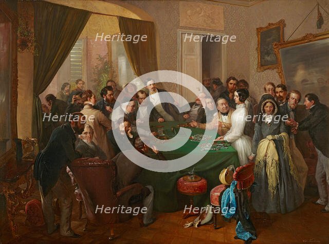 Va banque (Gambling), 1840. Creator: Swoboda, Eduard (1814-1902).