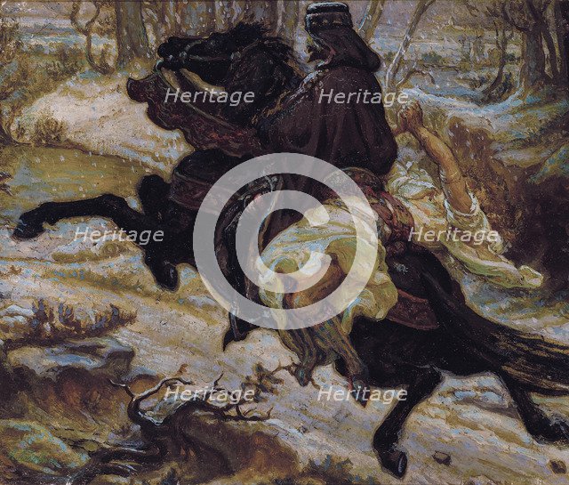 Slavic Count with a Female Captive. Artist: Golovin, Alexander Yakovlevich (1863-1930)