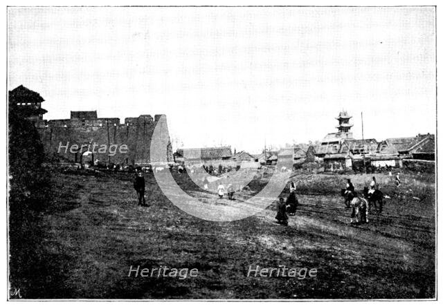 Mukden: East City Gate and Church, 1895. Creator: Unknown.