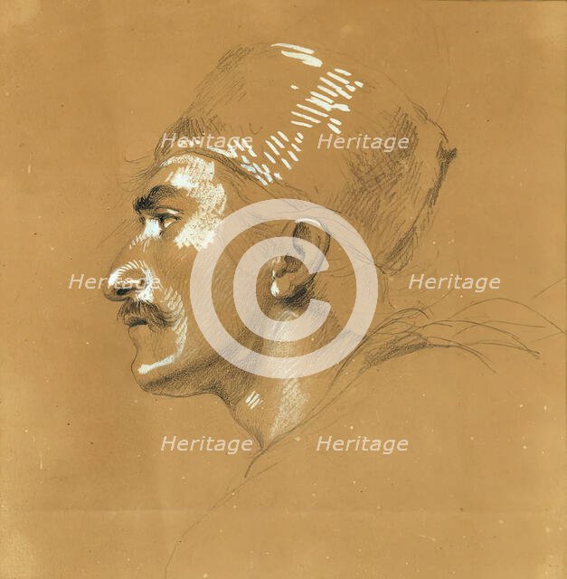 Portrait study of the "Sailout of Nicholas Zriny in front of the Szigeth Fortress", before 1825. Creator: Johann Peter Krafft.