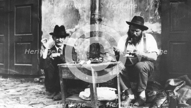 Cobbler, Lemberg Ghetto, USSR, World War Two, 1941-1944. Artist: Unknown