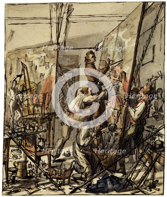 'In an Artist's Studio', 1820s. Artist: Anon