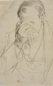 Weeping Man, 1850/59. Creator: Adolph Menzel.