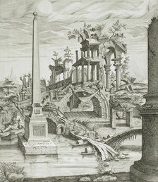 Landscape with Ruins, 1596. Creator: Hendrick Hondius I.