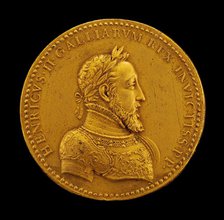 Henri II, 1519-1559, King of France 1547 [obverse], 1552. Creator: Etienne Delaune.