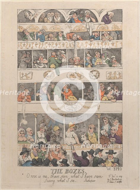 The Boxes, December 12, 1809., December 12, 1809. Creator: Thomas Rowlandson.