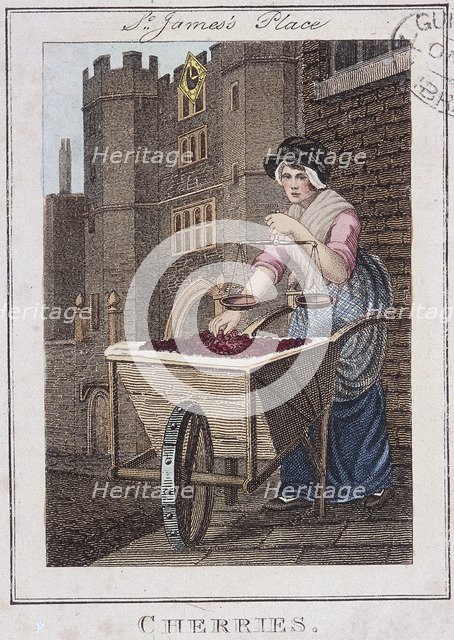 'Cherries', Cries of London, 1804. Artist: Anon
