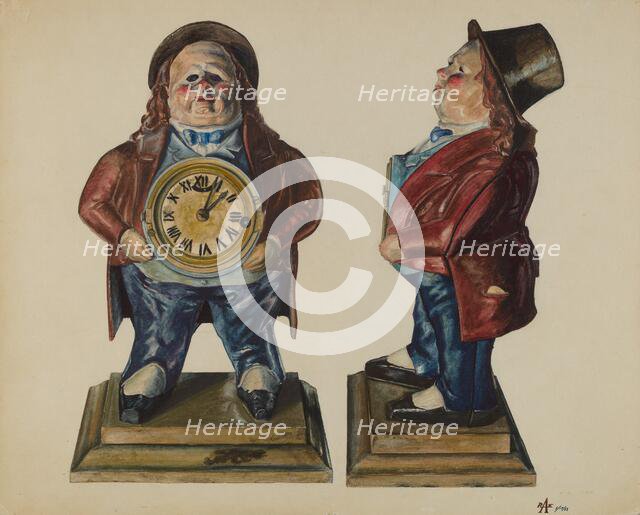 Clock-Toby (front and side view), 1938. Creator: Ralph Atkinson.