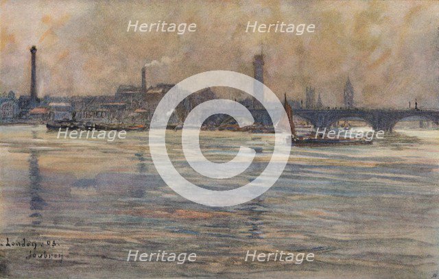 'The Thames, London', c1893. Artist: Frederic Houbron.