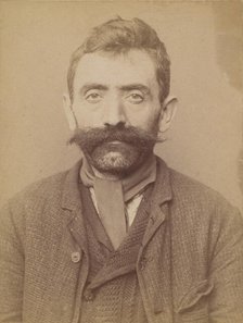 Morane. Antoine. 35 ans, né à Chalinargue (Cantal). Manœvre. Anarchiste. 6/3/94., 1894. Creator: Alphonse Bertillon.