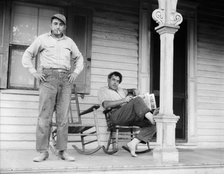 Father and son, idle American workman, near Bridgton, New Jersey, 1936. Creator: Dorothea Lange.