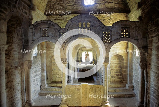 Interior, Church of Santa Cristina de Lena, Pola de Lena, Spain, 9th century, (2008).  Creator: LTL.