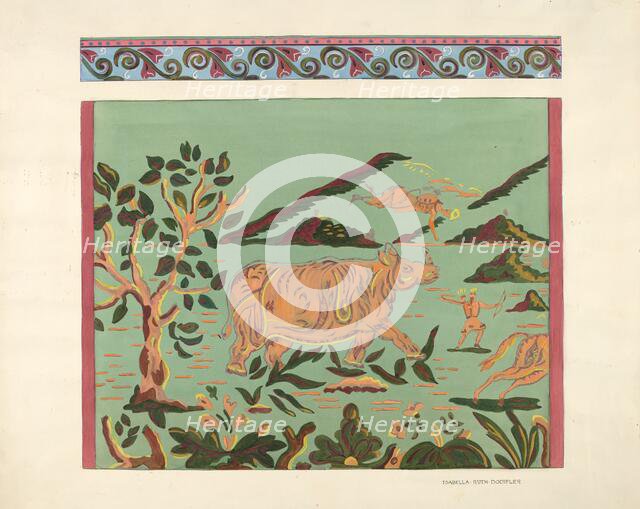 Bandbox Design - Rhino, 1935/1942. Creator: Isabella Ruth Doerfler.