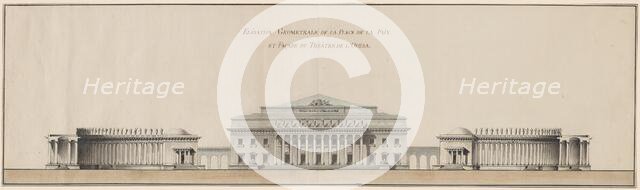 Geometrical Elevation of the Peace Plaza and Façade of the Opera House, c. 1800. Creator: Giacomo Antonio Domenico Quarenghi.
