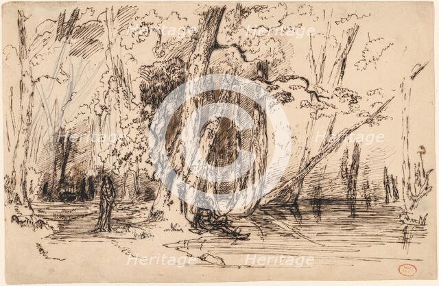 Flooding in the Forest of the Ile Séguin, c. 1833. Creator: Paul Huet.