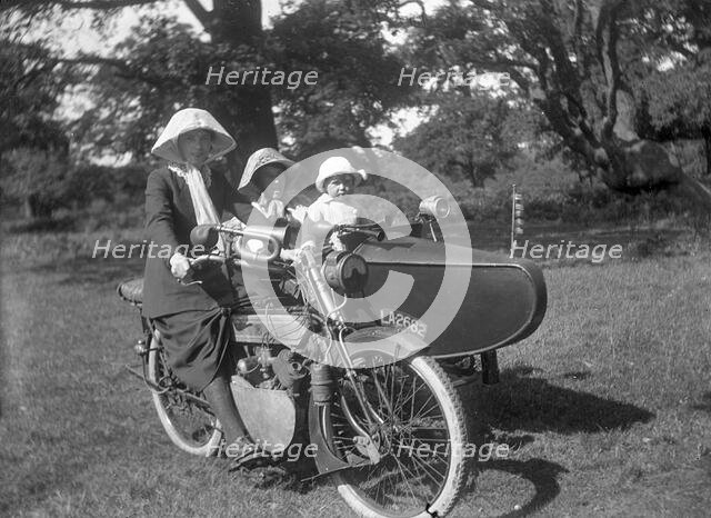 Phelon and Moore motorcycle and sidecar combination, 1920. Creator: Unknown.