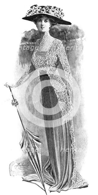 The Grace of Fragility: a dress of heliotrope chiffon..., 1909. Creator: Unknown.