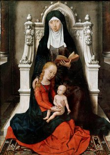 Panel of a diptych: The Virgin and Child with Saint Anne, c.1480. Creator: Memling, Hans (1433/40-1494).