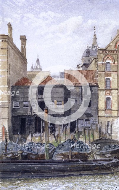 Paul's Wharf, London, 1881. Artist: John Crowther