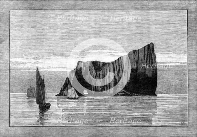 Sketches of the Gulf of St. Lawrence, Lower Canada: the Rock Percé, sketched from a yacht..., 1881. Creator: Unknown.