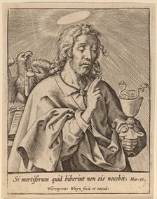 Si mortiferum quid biberint ... (Saint John the Evangelist). Creator: Hieronymous Wierix.