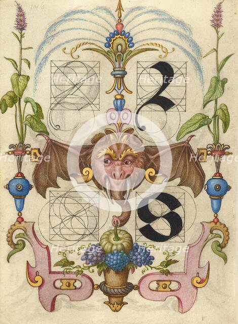 Guide for Constructing the Letters r and s; Mira calligraphiae monumenta, about 1591-1596. Creator: Joris Hoefnagel.