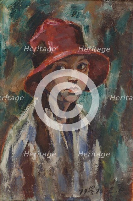 Girl in a red hat, 1929. Creator: Emil Rautala.