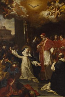 St Catherine Imploring Pope Gregory XI to Return from Avignon to Rome, early-mid 18th century. Creator: Marco Benefial.