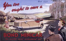 Poster advertising a Bond Minicar, 1951. Artist: Unknown