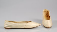 Slippers, possibly American, 1795-1805. Creator: Unknown.