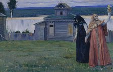In a secluded monastery (Sisters), 1915. Creator: Nesterov, Mikhail Vasilyevich (1862-1942).