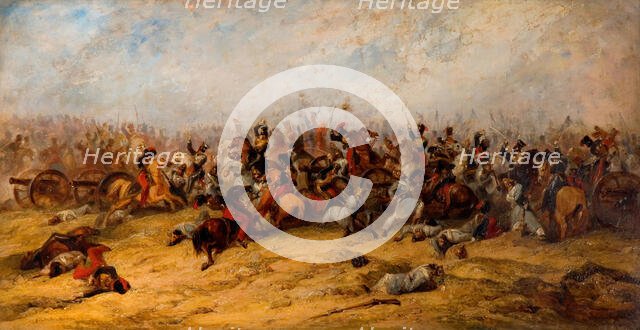 The Conflict at the Guns, Balaclava, 1854. Creator: George Jones.