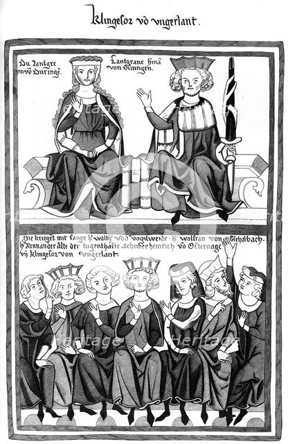 The Congress of Wartburg, 15th century (1849).Artist: A Bisson