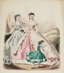 Fashion plate - Journal des Demoiselles I, 1866. Creator: Gilquin fils.