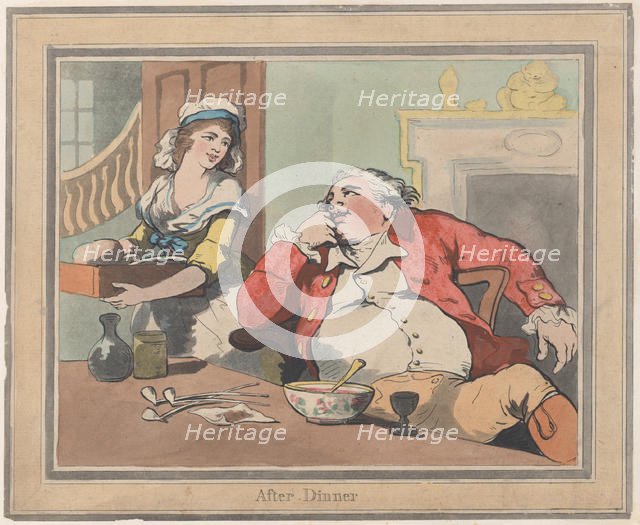 After Dinner, October 22, 1789., October 22, 1789. Creator: Thomas Rowlandson.