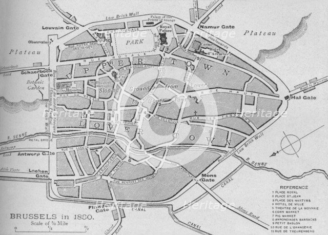 'Brussels in 1830 - Plan', 1902. Artist: Unknown.