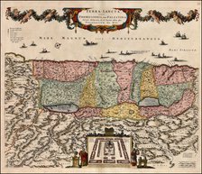 Map of the Holy Land Divided into the Twelve Tribes of Israel , 1670. Creator: Wit, Frederik de (1630-1706).