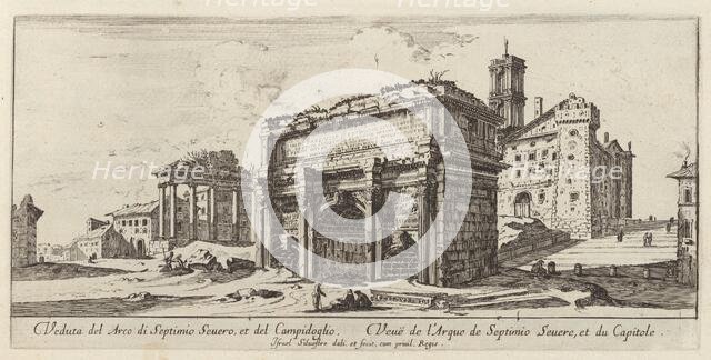 Veduta del Arco di Septimio Severo, et del Campidoglio, 1640-1660. Creator: Israel Silvestre.