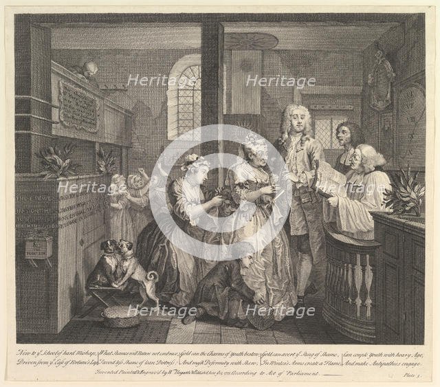 A Rake's Progress, Plate 5, June 25, 1735. Creator: William Hogarth.