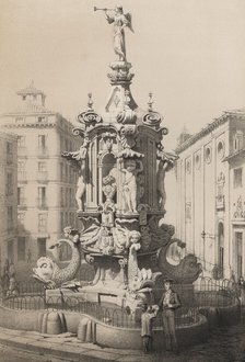 Fountain in the Anton Martin square, Fountain of Fame, Madrid, commissioned by Philip V, was buil…