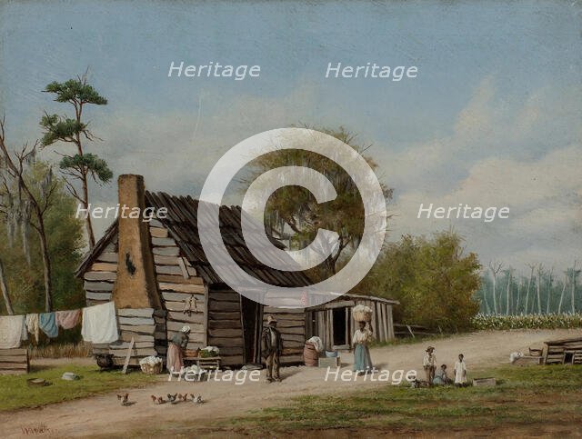 The Cotton Pickers' Cabin, 1880s. Creator: Walker, William Aiken (1828-1921).