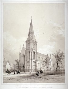 Church of St Bartholomew, Coventry Street, Bethnal Green, London, c1850. Artist: George Hawkins