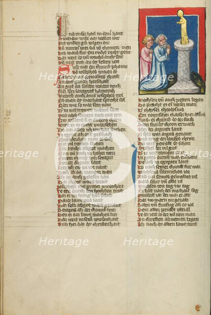 Serapis's Idolatry; Weltchronik, about 1400-1410. Creator: Unknown.