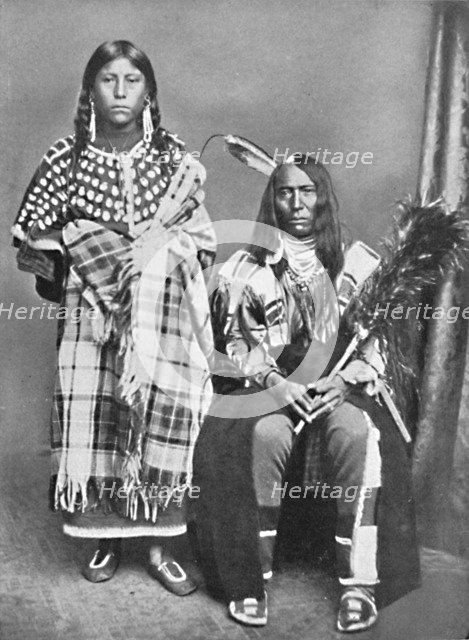 A Sioux chief and his squaw, 1912. Artist: Robert Wilson Shufeldt.