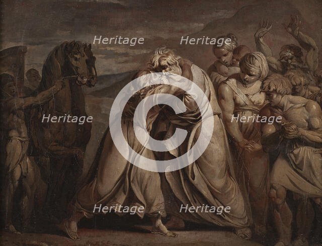 Joseph meets his father Jacob in the desert. Creator: Jean-Antoine Julien.