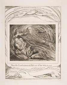 The Lord Answering Job out of the Whirlwind, from Illustrations of the Book of Job, 1825-26. Creator: William Blake.