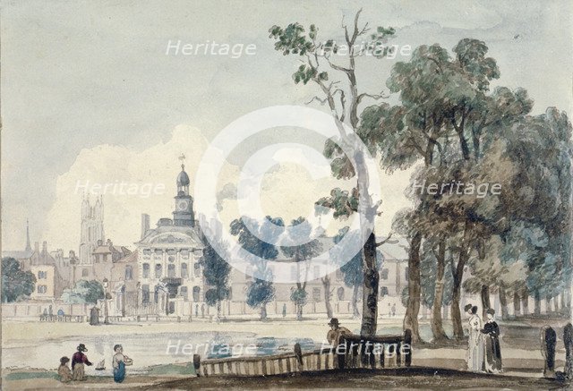 Exterior view of Old Bethlehem Hospital, Moorfields, City of London, 1811. Artist: George Arnald