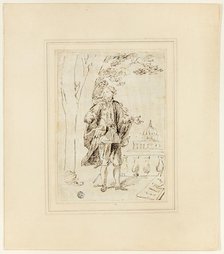 Full Length Portrait of a Man Standing near Balustrade, c. 1737. Creator: John Vanderbank.