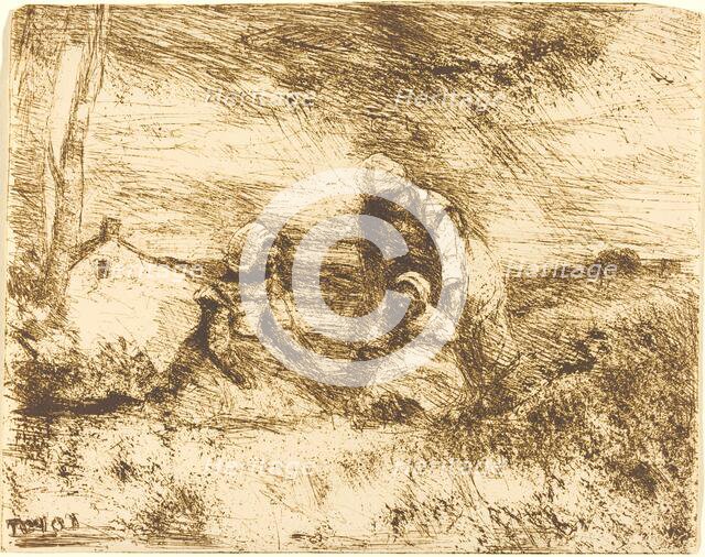 The Little Sister (La Petite Soeur), 1854. Creator: Jean-Baptiste-Camille Corot.