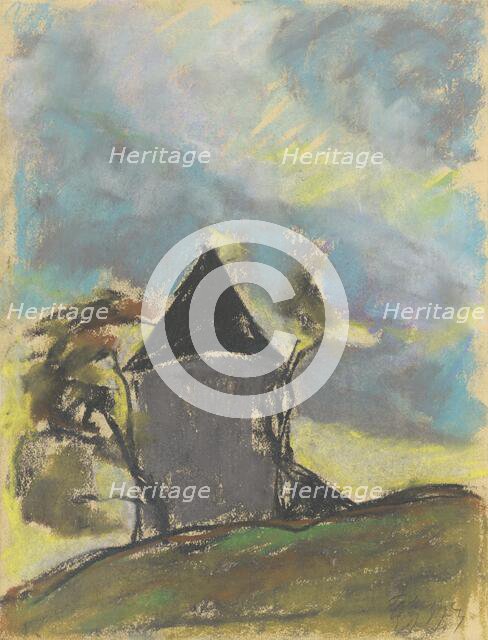 Landscape with a tower, 1931. Creator: Zolo Palugyay.